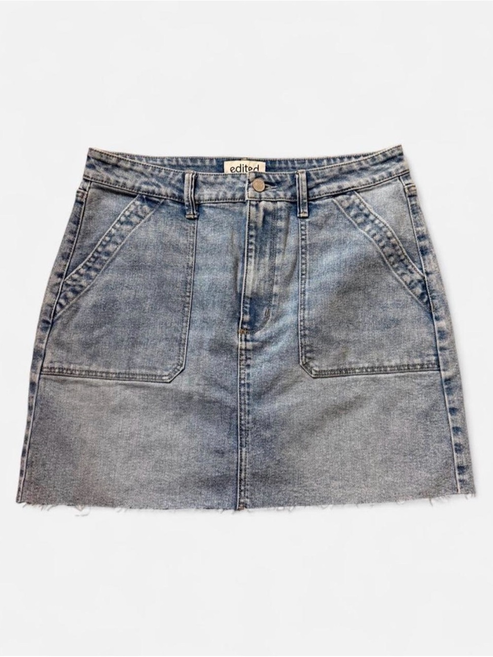 Edited Light Blue Denim Mini Skirt